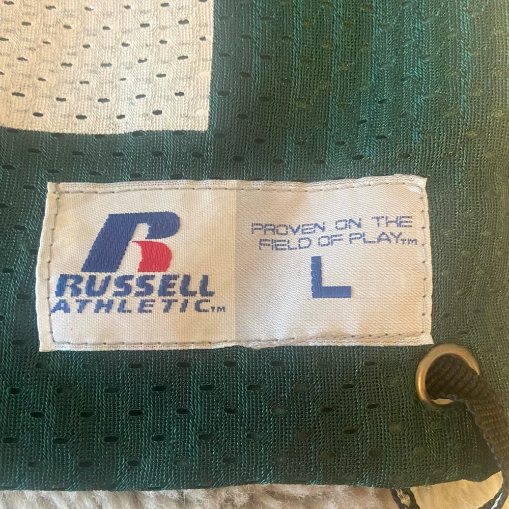 NWOT Russell green Jersey drawstring bag.